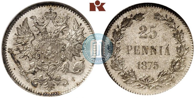 Picture 25 pennia 1875 year S 