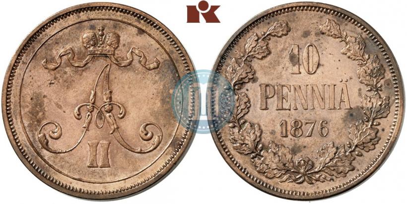 Picture 10 pennia 1876 year  