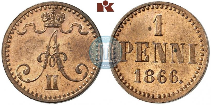 Фото 1 пенни 1866 года  