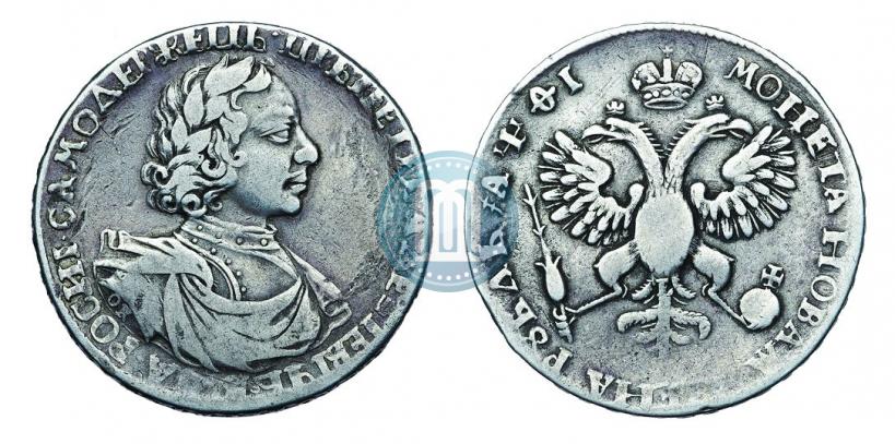 Фото 1 рубль 1719 года OK-L "Портрет в латах"