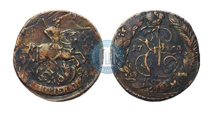 Фото 2 копейки 1764 года ЕМ 