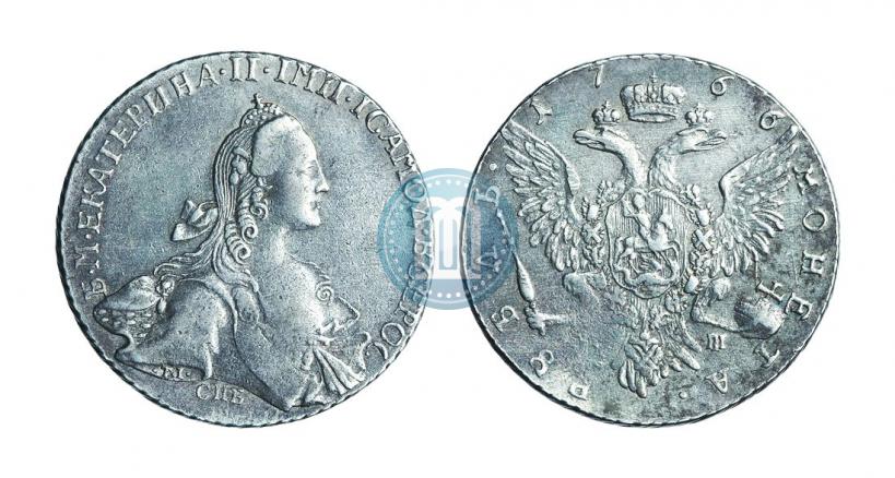 Picture 1 rouble 1766 year СПБ-АШ-Т.I. 