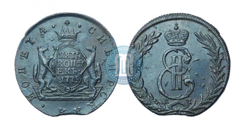 Picture 5 kopecks 1774 year КМ 