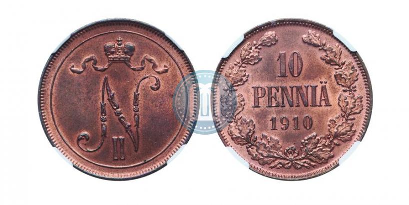 Фото 10 пенни 1910 года  