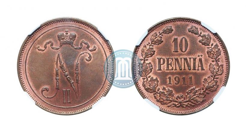Picture 10 pennia 1911 year  