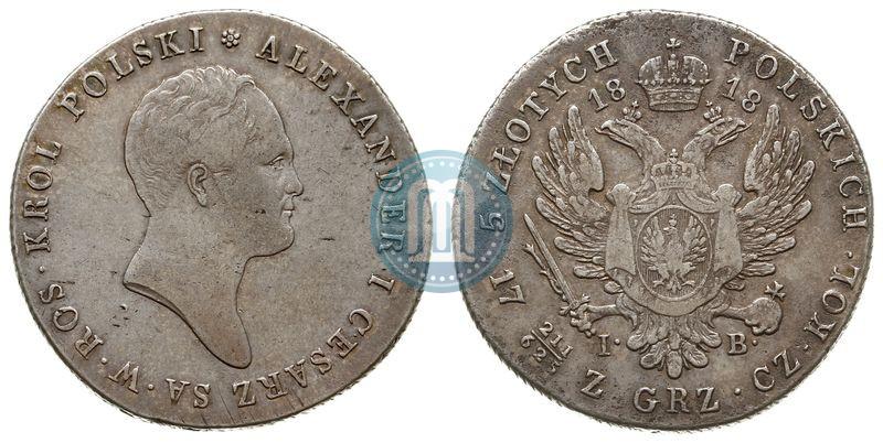 Фото 5 злотых 1818 года IB 