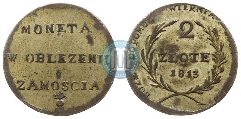 Фото 2 злотых 1813 года  