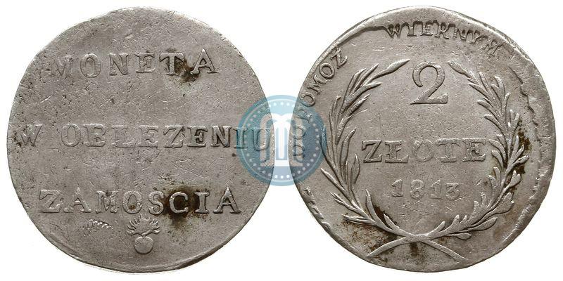 Фото 2 злотых 1813 года  