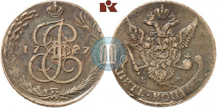 Фото 5 копеек 1787 года ЕМ 