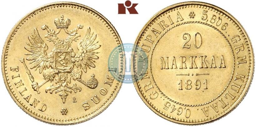 Picture 20 markkaa 1891 year L 