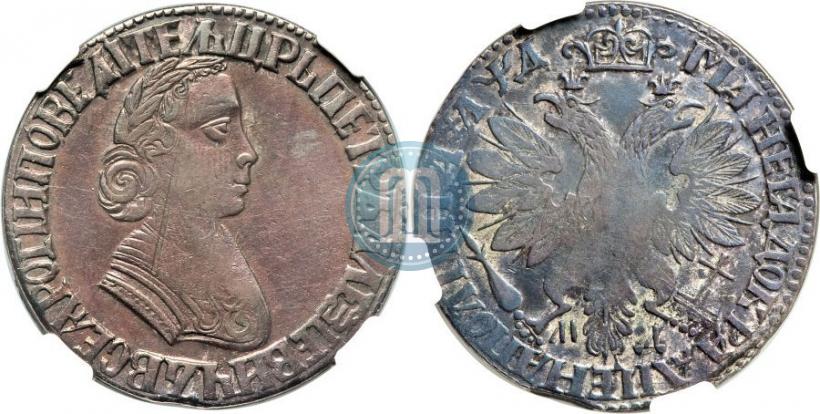 Фото Полтина 1704 года МД "Портрет работы Ф. Алексеева"