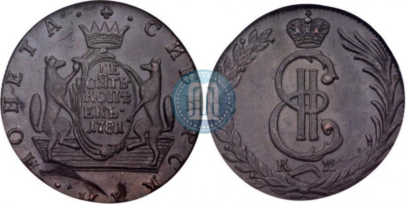Picture 10 kopecks 1781 year КМ 