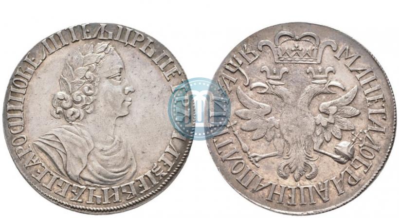 Picture Poltina 1702 year  "Without ribbons near the wreath"