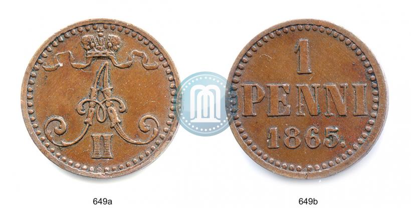 Фото 1 пенни 1865 года  