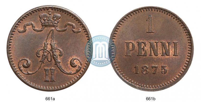 Фото 1 пенни 1875 года  