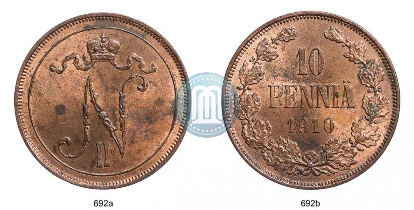 Picture 10 pennia 1910 year  