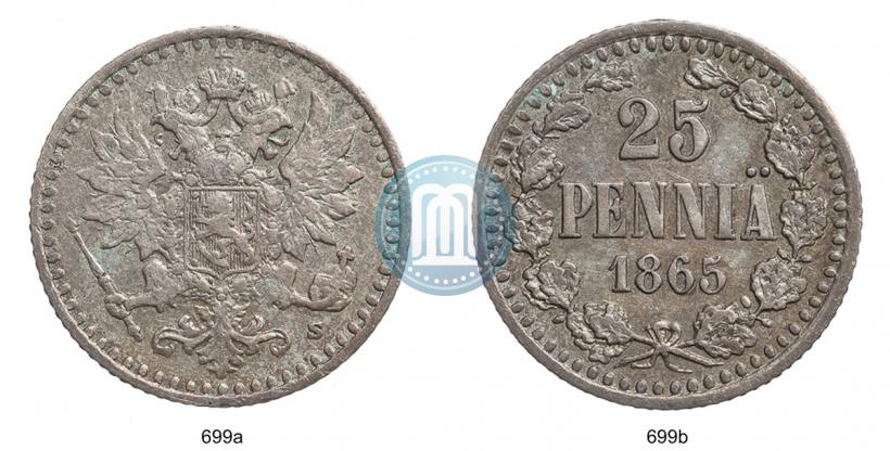 Фото 25 пенни 1865 года S 