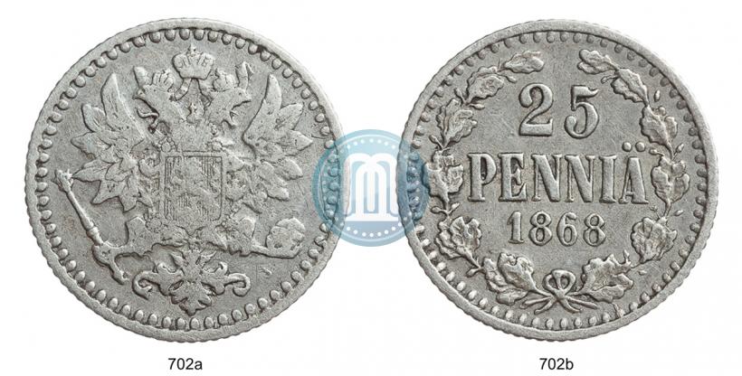 Picture 25 pennia 1868 year S 