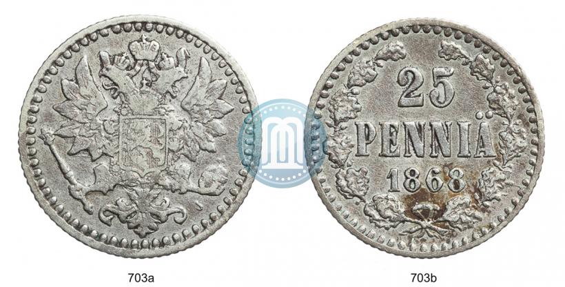 Picture 25 pennia 1868 year S 