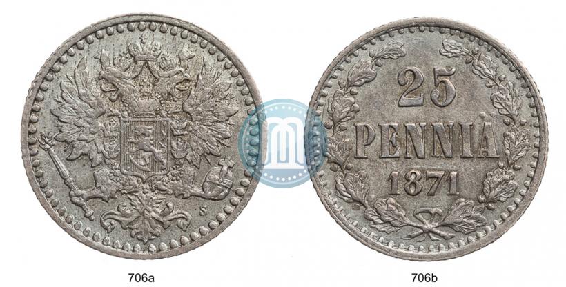 Picture 25 pennia 1871 year S 