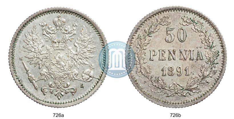 Фото 50 пенни 1891 года L 