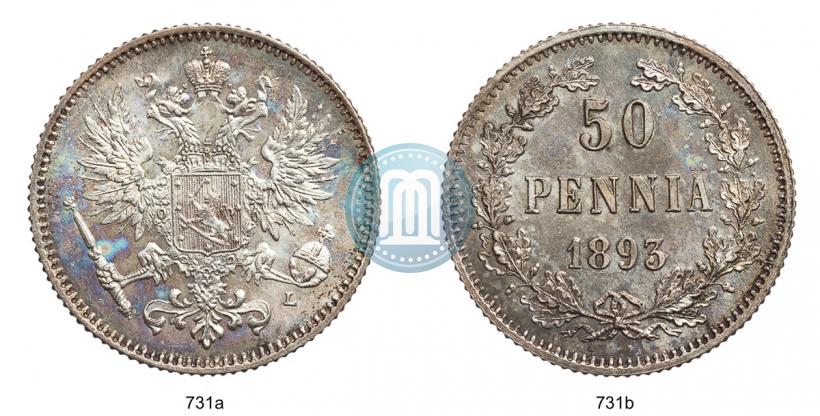 Фото 50 пенни 1893 года L 