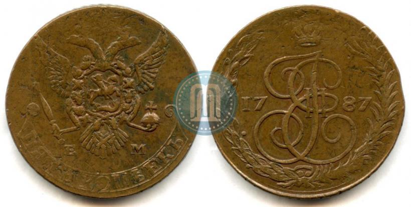 Фото 5 копеек 1787 года ЕМ 