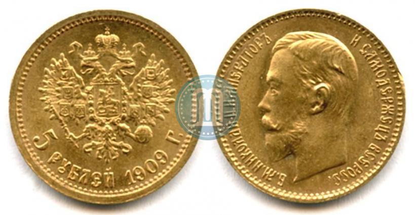 Фото 5 рублей 1909 года (ЭБ) 