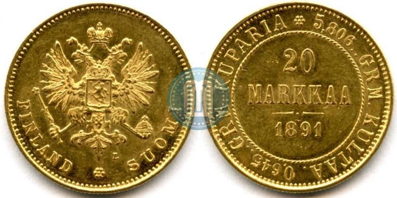 Picture 20 markkaa 1891 year L 