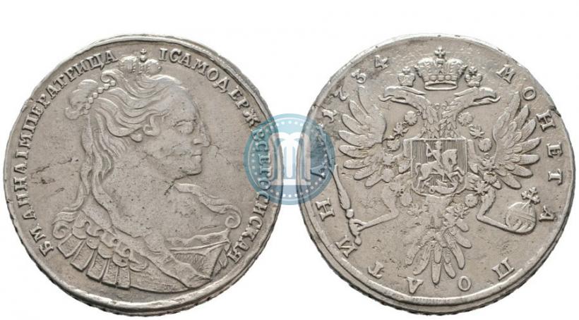 Picture Poltina 1734 year  "Type of 1734"