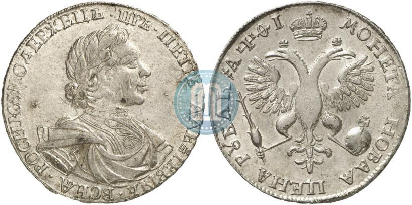 Фото 1 рубль 1719 года OK-L "Портрет в латах"