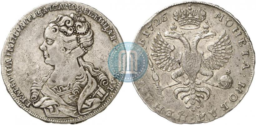 Фото 1 рубль 1726 года  "Московский тип, портрет влево"