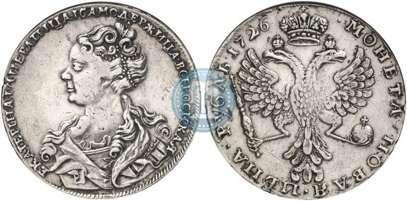 Picture 1 rouble 1726 year  "Moscow type, portrait turned to the left"