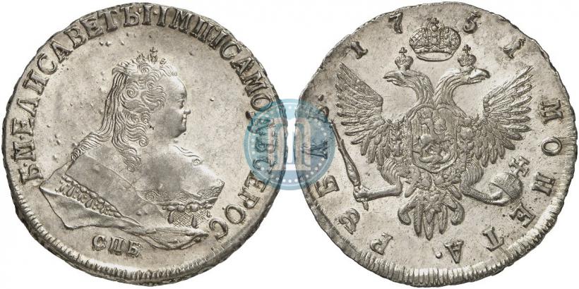 Picture 1 rouble 1751 year СПБ 