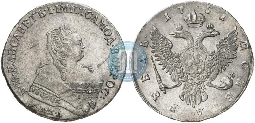 Picture 1 rouble 1751 year ММД 