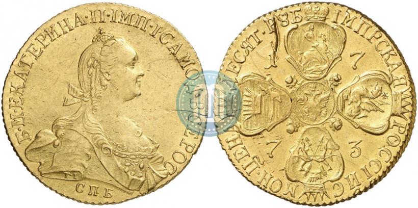 Фото 10 рублей 1773 года СПБ 