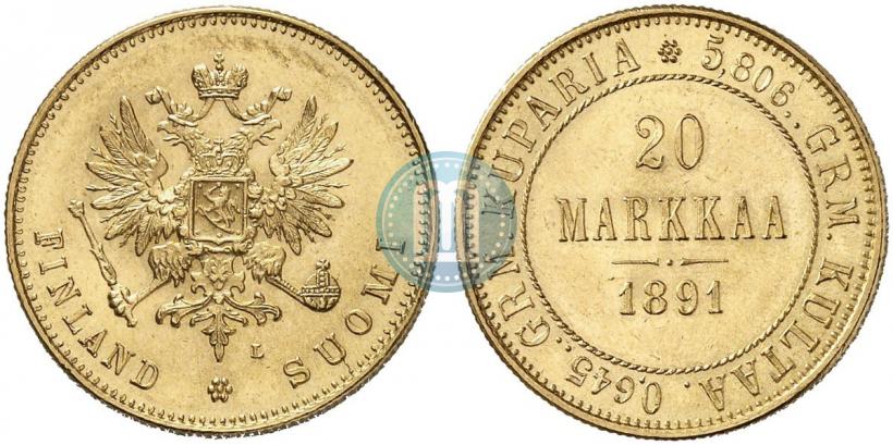 Picture 20 markkaa 1891 year L 