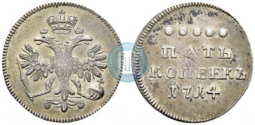 Picture 5 kopecks 1714 year  