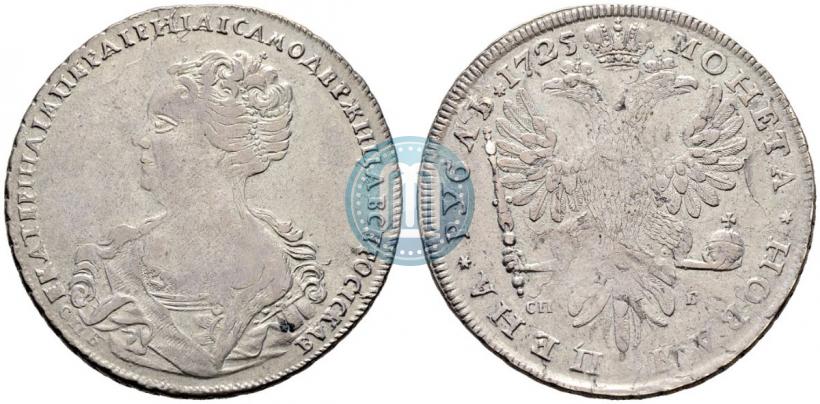 Picture 1 rouble 1725 year СПБ-СПБ "Petersburg type, portrait turned to the left"