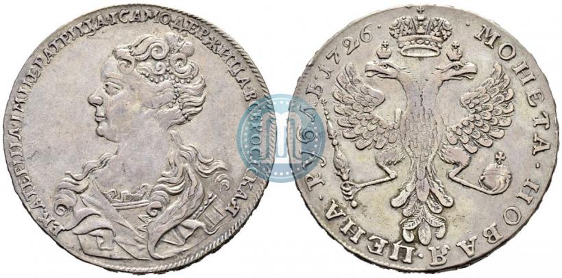 Picture 1 rouble 1726 year  "Moscow type, portrait turned to the left"