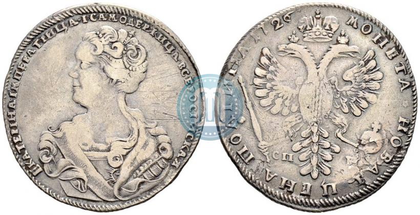 Picture Poltina 1726 year СПБ "Petersburg type, portrait turned to the left"