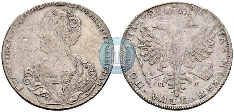 Picture Poltina 1726 year СПБ "Petersburg type, portrait turned to the left"