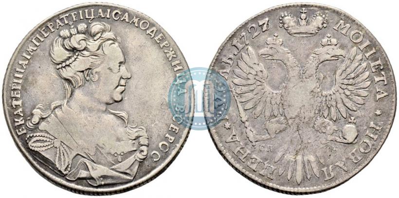 Picture 1 rouble 1727 year СПБ "High haircut"