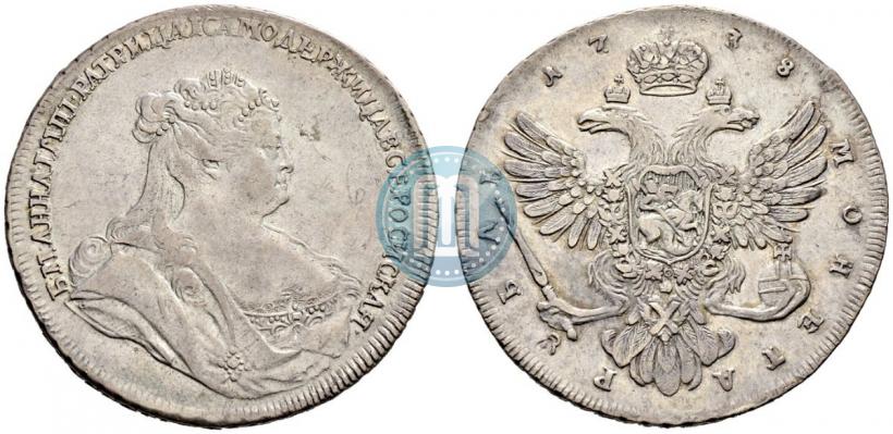 Фото 1 рубль 1738 года  "Петербургский тип"