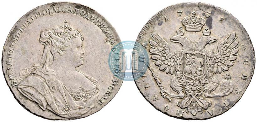 Picture Poltina 1738 year  "Petersburg type"