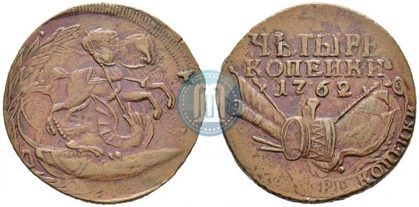 Picture 4 kopecks 1762 year  