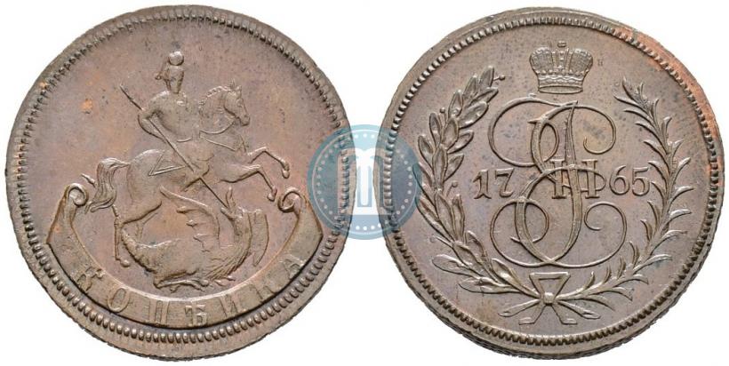 Picture 1 kopeck 1765 year  