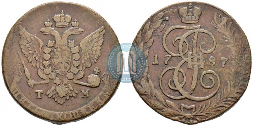 Picture 5 kopecks 1787 year ТМ 