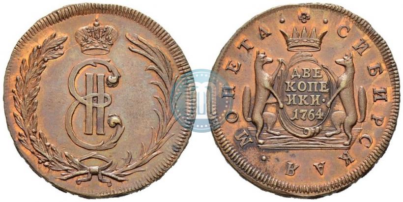 Фото 2 копейки 1764 года  
