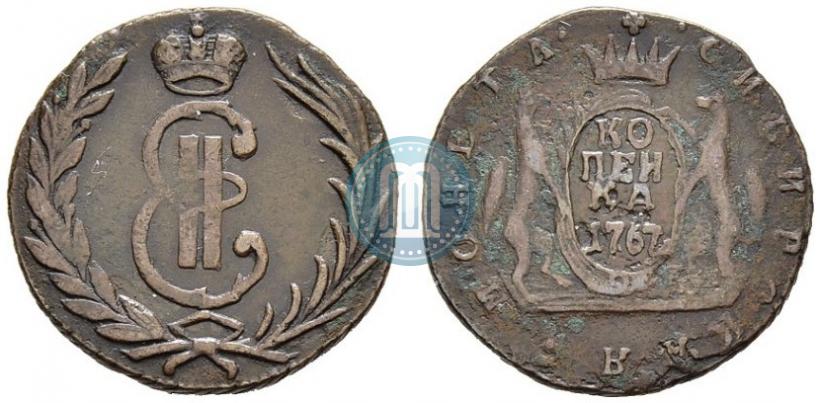 Фото 1 копейка 1767 года  